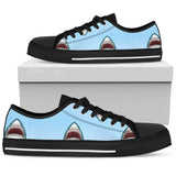 Shark Bite Low Top Shoes For Women White, Black Custom Shoes
