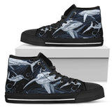 Shark Print Pattern High Top Shoes For Women, Shoes For Men Custom Shoes