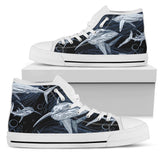 Shark Print Pattern High Top Shoes For Women, Shoes For Men Custom Shoes