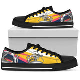 Skeleton Surfing Low Top Shoes For Women White, Black Custom Shoes