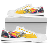 Skeleton Surfing Low Top Shoes For Women White, Black Custom Shoes