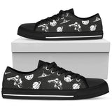 Space Astronauts Print Low Top Shoes For Women White, Black Custom Shoes
