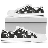 Space Astronauts Print Low Top Shoes For Women White, Black Custom Shoes
