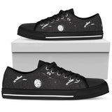 Space Pattern Low Top Shoes For Women White, Black Custom Shoes
