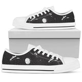 Space Pattern Low Top Shoes For Women White, Black Custom Shoes