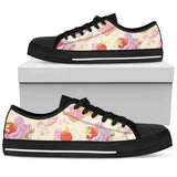 Strawberry Pink Cupcake Low Top Shoes For Women White, Black Custom Shoes
