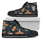Sugar Skull Mexican High Top Shoes For Women, Shoes For Men Custom Shoes