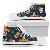 Sugar Skull Mexican High Top Shoes For Women, Shoes For Men Custom Shoes