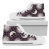 Sun Moon Face High Top Shoes For Women, Shoes For Men Custom Shoes