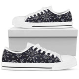 Sun Moon Pattern Low Top Shoes For Women White, Black Custom Shoes