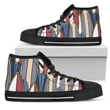 Surf Board Pattern High Top Shoes For Women, Shoes For Men Custom Shoes