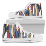Surf Board Pattern High Top Shoes For Women, Shoes For Men Custom Shoes