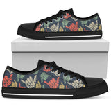 Surf Hand Sign Low Top Shoes For Women White, Black Custom Shoes