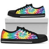 Tie Dye Low Top Shoes For Women White, Black Custom Shoes