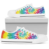 Tie Dye Low Top Shoes For Women White, Black Custom Shoes