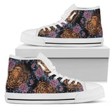 Tiger Head Floral High Top Shoes For Women, Shoes For Men Custom Shoes