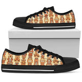 Tiki Orange Vertical Low Top Shoes For Men, Women