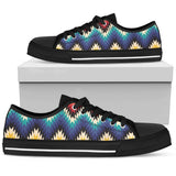 Tribal Aztec Low Top Shoes For Women White, Black Custom Shoes