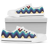 Tribal Aztec Low Top Shoes For Women White, Black Custom Shoes