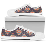 Tribal Indians Aztec Low Top Shoes For Women White, Black Custom Shoes