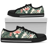 Tropical Flower Palm Leaves Low Top Shoes For Men, Women