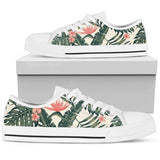 Tropical Flower Palm Leaves Low Top Shoes For Men, Women
