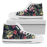 Tropical Flower Pattern High Top Shoes For Women, Shoes For Men Custom Shoes