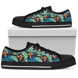 Neon Flower Tropical Palm Leaves Low Top Shoes For Men, Women