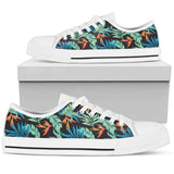 Neon Flower Tropical Palm Leaves Low Top Shoes For Men, Women