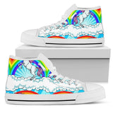 Unicorn Rainbow High Top Shoes For Women, Shoes For Men Custom Shoes