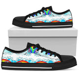 Unicorn Rainbow Low Top Shoes For Women White, Black Custom Shoes
