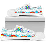 Unicorn Rainbow Low Top Shoes For Women White, Black Custom Shoes
