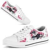 Schnauzer Flower And Butterfly Low Top Shoes For Women, Shoes For Men Custom Shoes