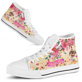 Cute Shih Tzu Flower High Top Shoes For Women, Shoes For Men Custom Shoes