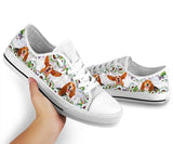 Dachshund Flower Low Top Shoes For Women, Shoes For Men Custom Shoes