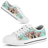 Chihuahua Flower Low Top Shoes For Women, Shoes For Men Custom Shoes