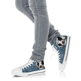 Cow Jeans High Top Shoes For Women, Shoes For Men Custom Shoes