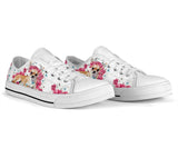 Chihuahua Flower And Butterfly Low Top Shoes For Women, Shoes For Men Custom Shoes