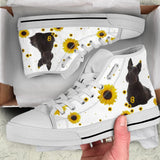 Scottish Terrier Sunflower High Top Shoes For Women, Shoes For Men Custom Shoes