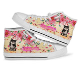 Cute Chihuahua Flower High Top Shoes For Women, Shoes For Men Custom Shoes