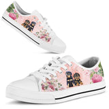 Rottweiler Flower Low Top Shoes For Women, Shoes For Men Custom Shoes
