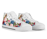 Bulldog Flower High Top Shoes For Women, Shoes For Men Custom Shoes