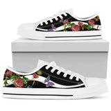 Butterflies Embroidery Rose Low Top Shoes For Women, Shoes For Men Custom Shoes