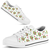 Cow Leaf Flower Low Top Shoes For Women, Shoes For Men Custom Shoes
