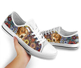 Golden Polygon Low Top Shoes For Women, Shoes For Men Custom Shoes