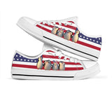 Penguin White Flag Low Top Shoes For Women, Shoes For Men Custom Shoes