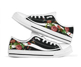 Hummingbird Embroidery Rose Low Top Shoes For Women, Shoes For Men Custom Shoes