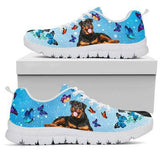 Rottweiler And Butterflies Sneakers Shoes For Women, Shoes For Men Sneaker Custom Shoes