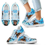Rottweiler And Butterflies Sneakers Shoes For Women, Shoes For Men Sneaker Custom Shoes