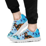 Rottweiler And Butterflies Sneakers Shoes For Women, Shoes For Men Sneaker Custom Shoes